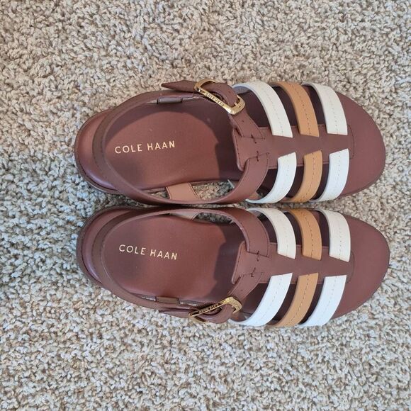 Cole Haan Womens Flynn Fishman Flats Sandals Tan Brown Size 8 - Picture 3 of 5
